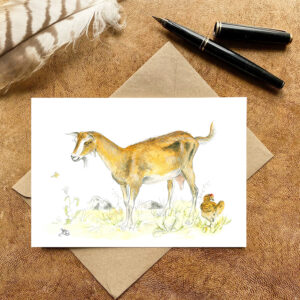 Nanny Goat & Bantam Hen Card