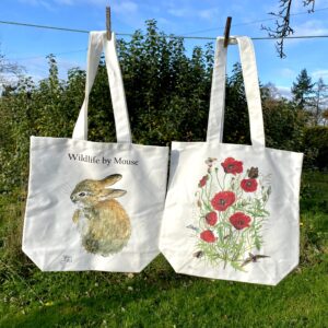 Double sided Tote Bags Poppies & Bunny