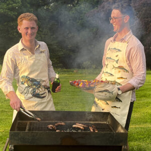 Game fish apron, and oven gloves, lobster apron BBQ