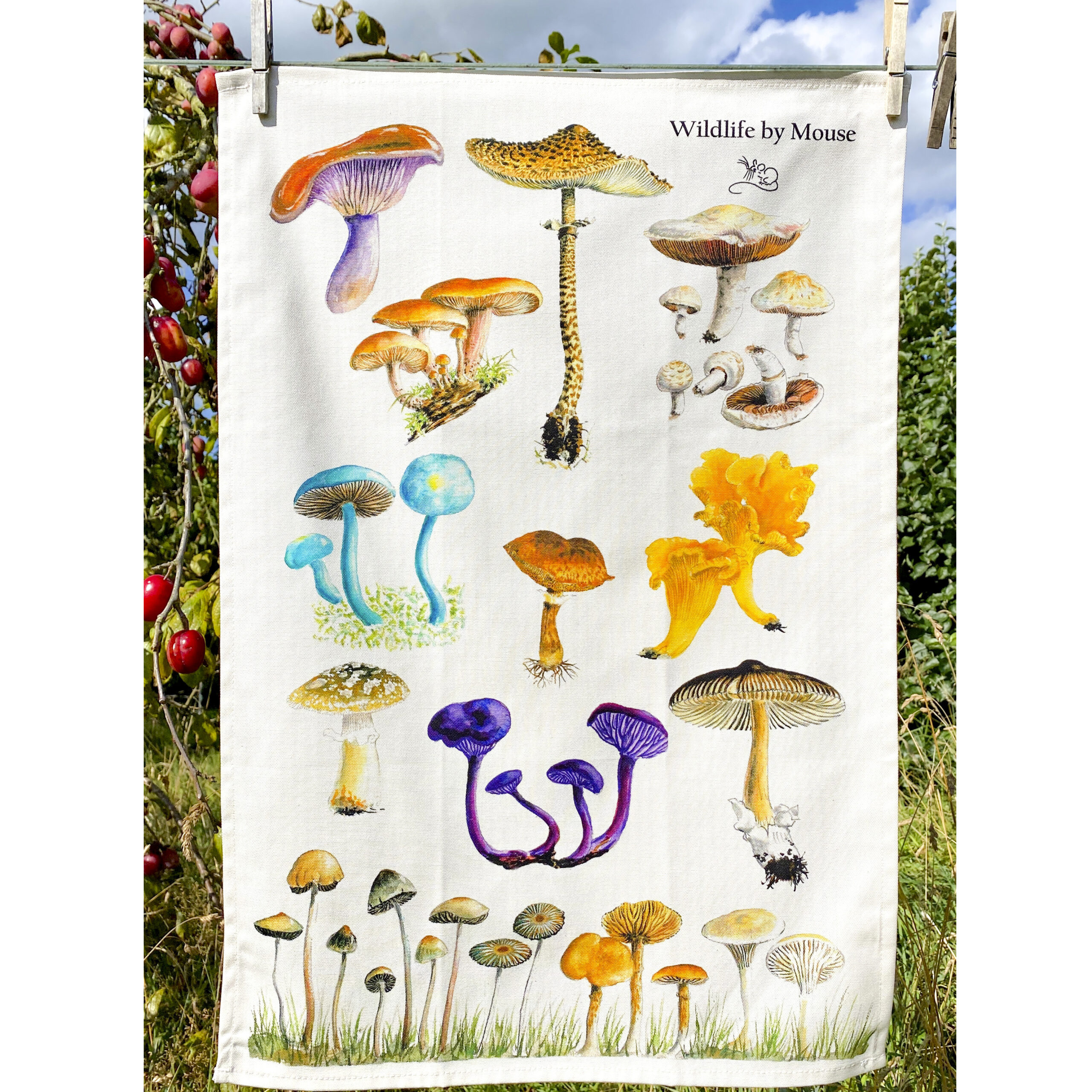 Fungi tea towel