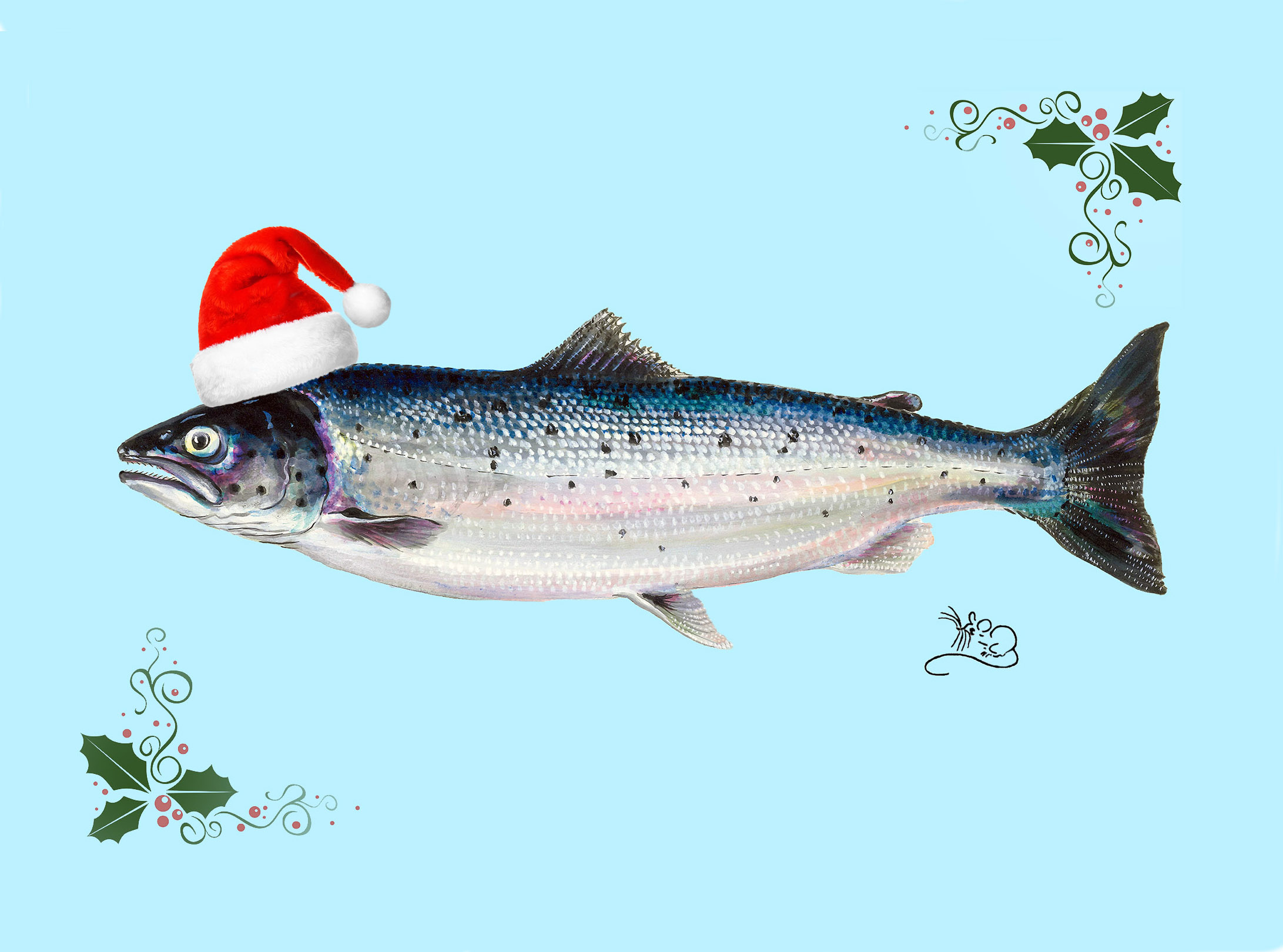 Atlantic salmon trust christmas card