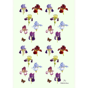 Iris design tea towel