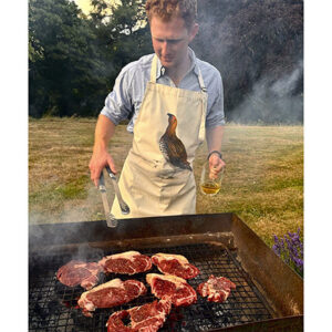 mens large grouse design Apron with pocket made of 100% organic cotton